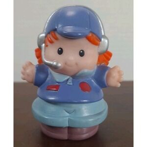 Fisher Price Little People Paula 2008‎ Airplane Helicopter Pilot Orange Hair